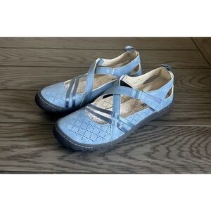 JBU Jambi Nicole Sandal Mary Jane Blue Strappy Comfort Memory Foam Casual